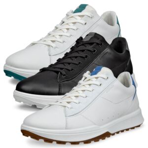 Ecco Mens 2026 Street Vibe Lace Up Waterproof Spikeless Leather Golf Shoes