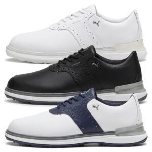 Puma Golf Mens Avant Pebble Leather Comfortable Waterproof Golf Shoes