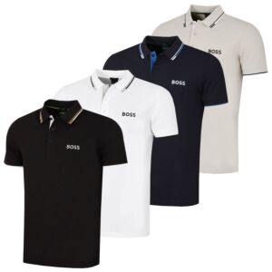 Hugo Boss Mens Paddy Pro BOSS Contrast Stripe Golf Polo Shirt