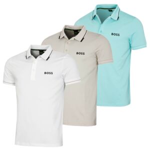Hugo Boss Mens Paul Pro 4-Way Stretch Wicking Golf Polo Shirt