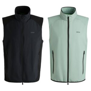Hugo Boss Mens Putt 4-Way Stretch Water Repellent Full Zip Golf Vest Gilet