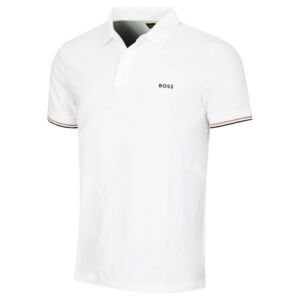 Hugo Boss Mens 2026 Chip Hexa Quick Dry Flat Knit Recycled Golf Polo Shirt