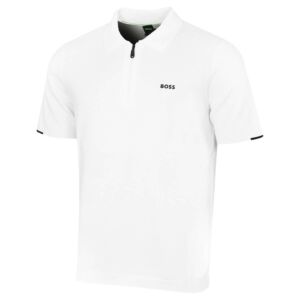 Hugo Boss Mens 2026 Ever-X Ribbed Seams Perforated Cotton Golf Polo Shirt