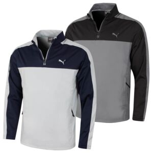 Puma Golf Mens Momentum Woven Quarter Zip Water Repellent Sweater
