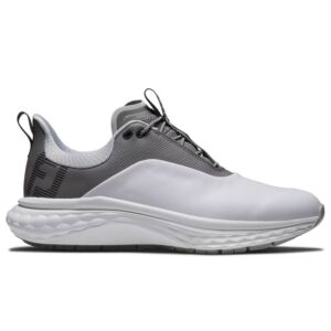 Footjoy Mens FJ Quantum Waterproof Golf Shoes - White/Grey/Silver - UK 7