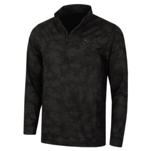 Puma Golf Mens Cloudspun Camo Moisture Wicking Quarter Zip Golf Sweater