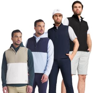 Puma Golf Mens Ripguard 4 Way Stretch Water Resistant Ripstop Golf Vest