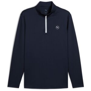 Puma Golf Mens Pure 2.0 Texture Moisture Wicking 1/4 Zip Midlayer Sweater