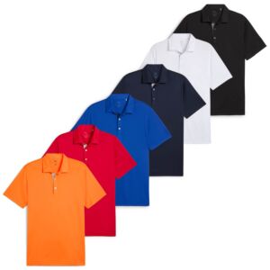 Puma Golf Mens 2026 Pure 2.0 4 Way Stretch Wicking Breathable Golf Polo Shirt