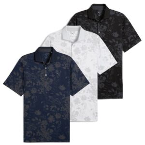 Puma Golf Mens Mattr Rose Moisture Wicking Stretch Golf Polo Shirt