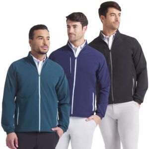 Puma Golf Mens Cypress Softshell Grid Fleece Water Resistant Golf Jacket