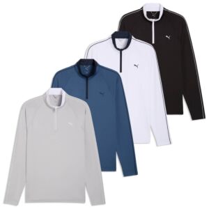 Puma Golf Mens 2026 PURE 3.0 1/4 Zip 4 Way Stretch Wicking Breathable Sweater
