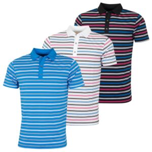 Bobby Jones Mens Rule 18 Tech Riviera Stripe Stretch Golf Polo Shirt