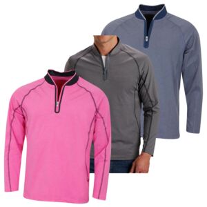 Bobby Jones Mens Rule 18 Tech F1 1/4 Zip Wicking Golf Sweater