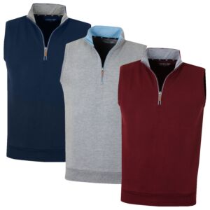 Proquip Mens 2026 Breeze Leisure Wind Protection Cotton Zip Neck Sleeveless Golf Top