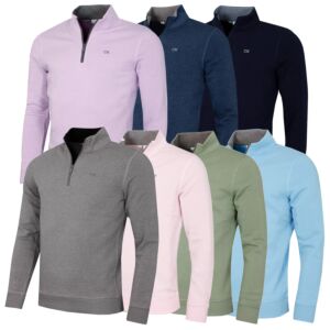 Calvin Klein Mens 2026 Rocky Half Zip Supersoft Stretch Golf Sweater