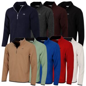 Calvin Klein Mens 2026 Polar Fleece 1/2 Zip Stretch Golf Sweater