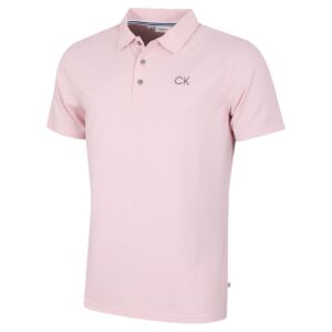 Calvin Klein Mens Central Eco Polo Shirt - Baby Pink - L