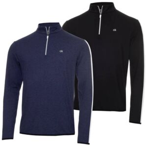 Calvin Klein Mens 2026 Striped Sleeves Newport 1/4 Zip Sweater