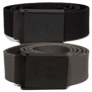 Calvin Klein Mens CK Monogram Matt Buckle Cut To Fit One Size Golf Belt