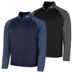 Callaway Golf Mens 2026 1/4 Zip Waffle Two-Tone Sport Midlayer Sweater