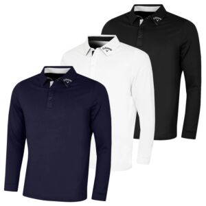 Callaway Golf Mens Long Sleeve Swingtech Performance Fabric Polo Shirt