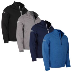 Callaway Golf Mens Hex Textured Sustainable Thermal Fleece Pullover