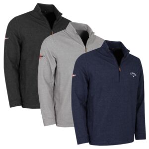 Callaway Mens Odyssey Birdseye Thermal Jaquard Golf Pullover Sweater