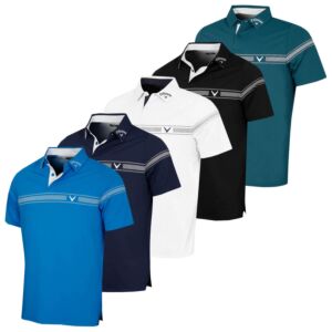 Callaway Mens Odyssey Block Opti-Dri Swing Tech Stretch Golf Polo Shirt