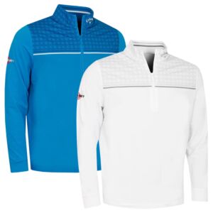 Callaway Mens Odyssey Printed Block Pullover 1/4 Zip Stretch Golf Sweater