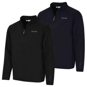 Calvin Klein Mens Thompson Half Zip Fleece 4-Way Stretch Golf Sweater