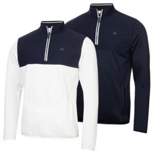 Calvin Klein Mens Atlantic Hybrid Stretch Insulated Half Zip Golf Sweater