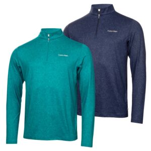 Calvin Klein Mens Printed Newport Half Zip Soft Lightweight Golf Sweater