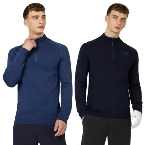 Castore Mens Knitted Quarter Zip Classic Style Engineered Golf Sweater