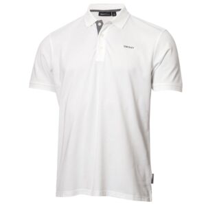 DKNY Mens Bronx Pique Moisture Wicking Golf Polo Shirt