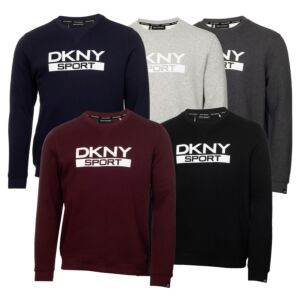 DKNY Mens South Street Breathable Soft Feel Jersey Crew Neck Sweater
