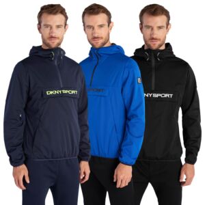 DKNY Mens Downwind 1/4 Zip Water Repellent Lightweight Jacket
