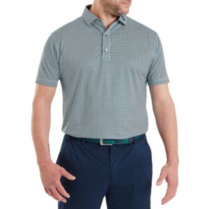 Footjoy Mens Nautical Flag Print Lisle Moisture Wicking Golf Polo Shirt