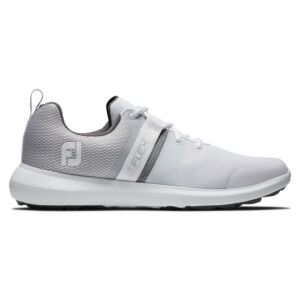 Footjoy Mens FJ Flex Golf Shoes - White/Grey - UK 8.5