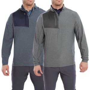 FootJoy Mens Heather Chill-Out XP Stretch Fabric Brushed Back Golf Sweater