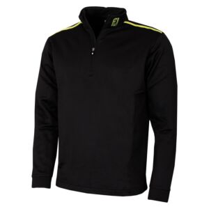 Footjoy Mens Jersey Solid Chill-Out Golf Stretch Sweater - Black/Green - L