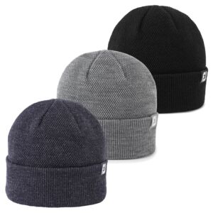 FootJoy Mens Stretch Comfort Fleece Thermal Golf Beanie Hat