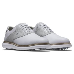 Footjoy Mens Traditions Golf Shoes - White/Grey/White - UK 7.5
