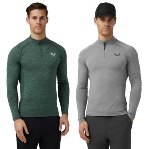 Castore Mens Body Mapped Seamless Breathable Quarter Zip Golf Sweater