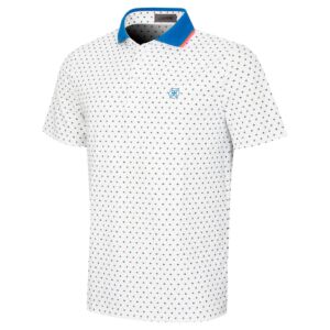 G/Fore Mens Ditsy Floral Tech Piqué 4-Way Stretch Wicking Golf Polo Shirt