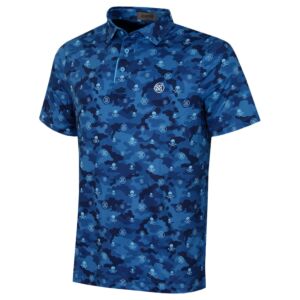 G/Fore Mens Icon Camo Tech Jersey 4 Way Stretch Wicking Golf Polo Shirt