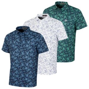 G/Fore Mens Scattered Ditzy Tech Jersey Wicking Stretch Golf Polo Shirt