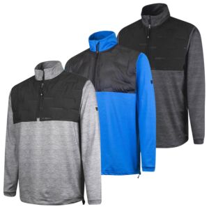 Island Green Mens Zip Top Layer Moisture Wicking Golf Sweater