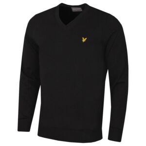 Lyle & Scott Mens V Neck Sweater - Jet Black - M