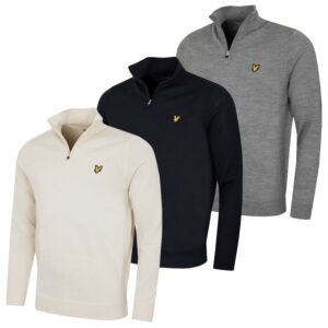 Lyle & Scott Mens Golf Quarter Zip Merino Wicking Jumper Sweater